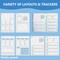 12 Pieces Speedy Spreads Journal Stencil DIY Journal Templates Reusable Weekly Monthly Layouts Stencils Plastic Planner Set for A5 Bullet Dot Grid DIY Notebook Diary